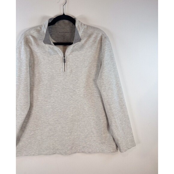 Mizzen Main Mens Sweater Gray KPI Quarter Zip Performance Pullover Stretch Large - Picture 6 of 10